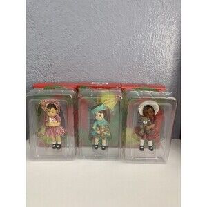 1996 Effanbee Doll Company Ornament Lot Of 3 Christmas Dolls Series